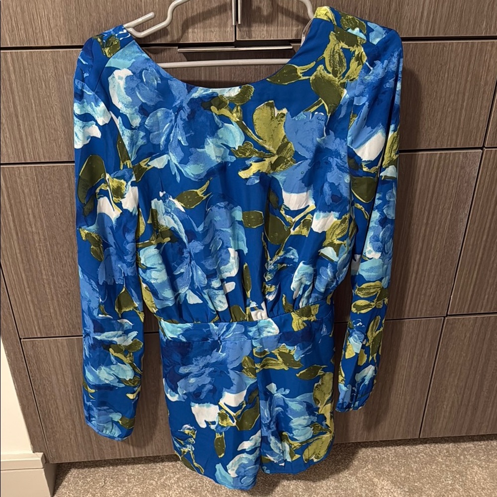 Lulu's Blue Floral Jumpsuit